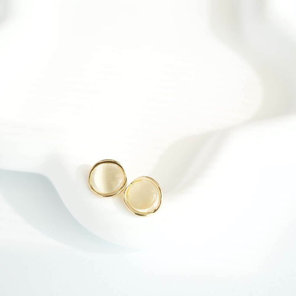 Round Opal Studs
